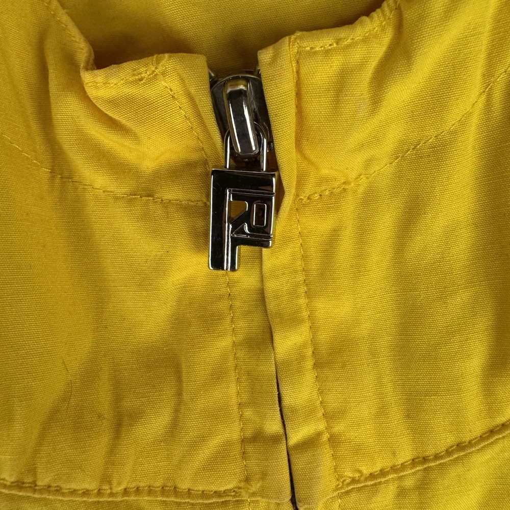 Ralph Lauren Women Medium Vest Hooded Yellow‎ Windbreaker Lined Vintage Rare - Picture 4 of 14